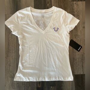 True Religion White V-Neck Women's Top